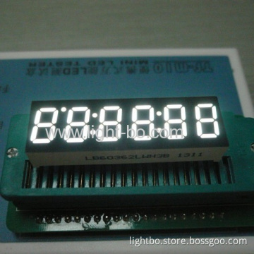 Ultra Bright White 6-digit 0.36" Common Cathode 7-segment Led Display For Instrument Panel 